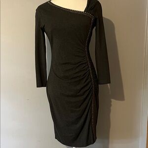 Stunning ruched dress with silver stud embellishments new